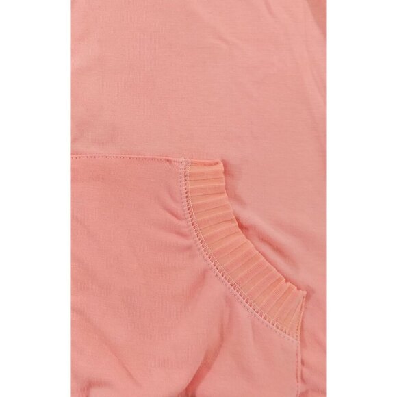 Hooded sweatshirt with zip on the front, short sleeves in pink, size S, NWOT. - Picture 8 of 10